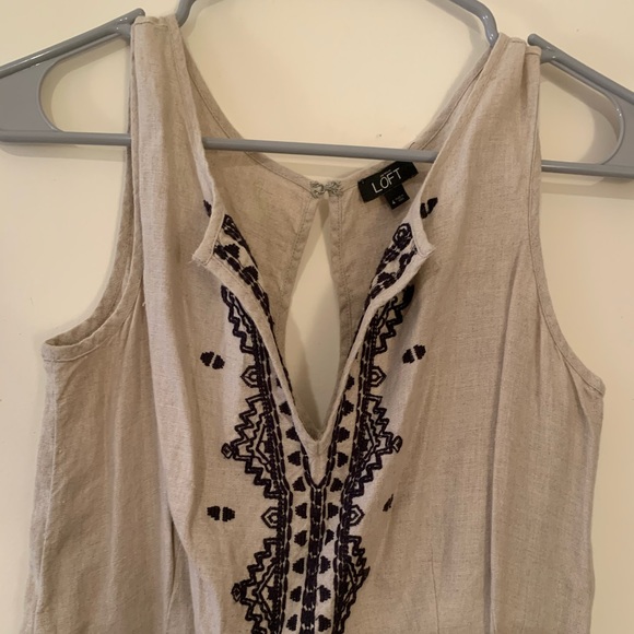 Loft Linen Embroidered Romper - Picture 4 of 8